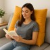 Large Backrest Pillow for Bed & Sofa  Plush Tufted Reading Pillow with Soft Velvet Cover  90 x 49 x 9 cm  Back Support Cushion for Reading, TV & Relaxing
